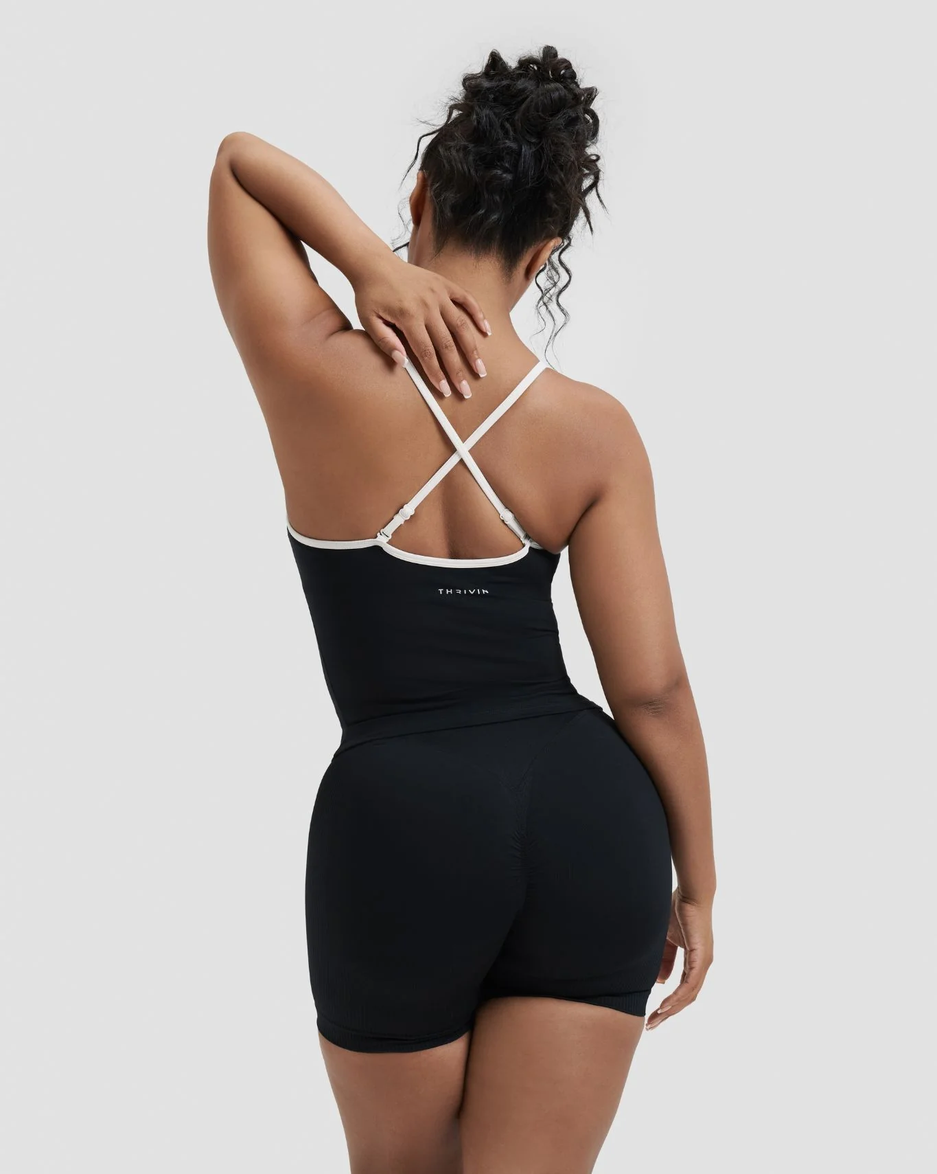 Elevate™ Outline Cross Back Tank Top | Night Black - Image 2