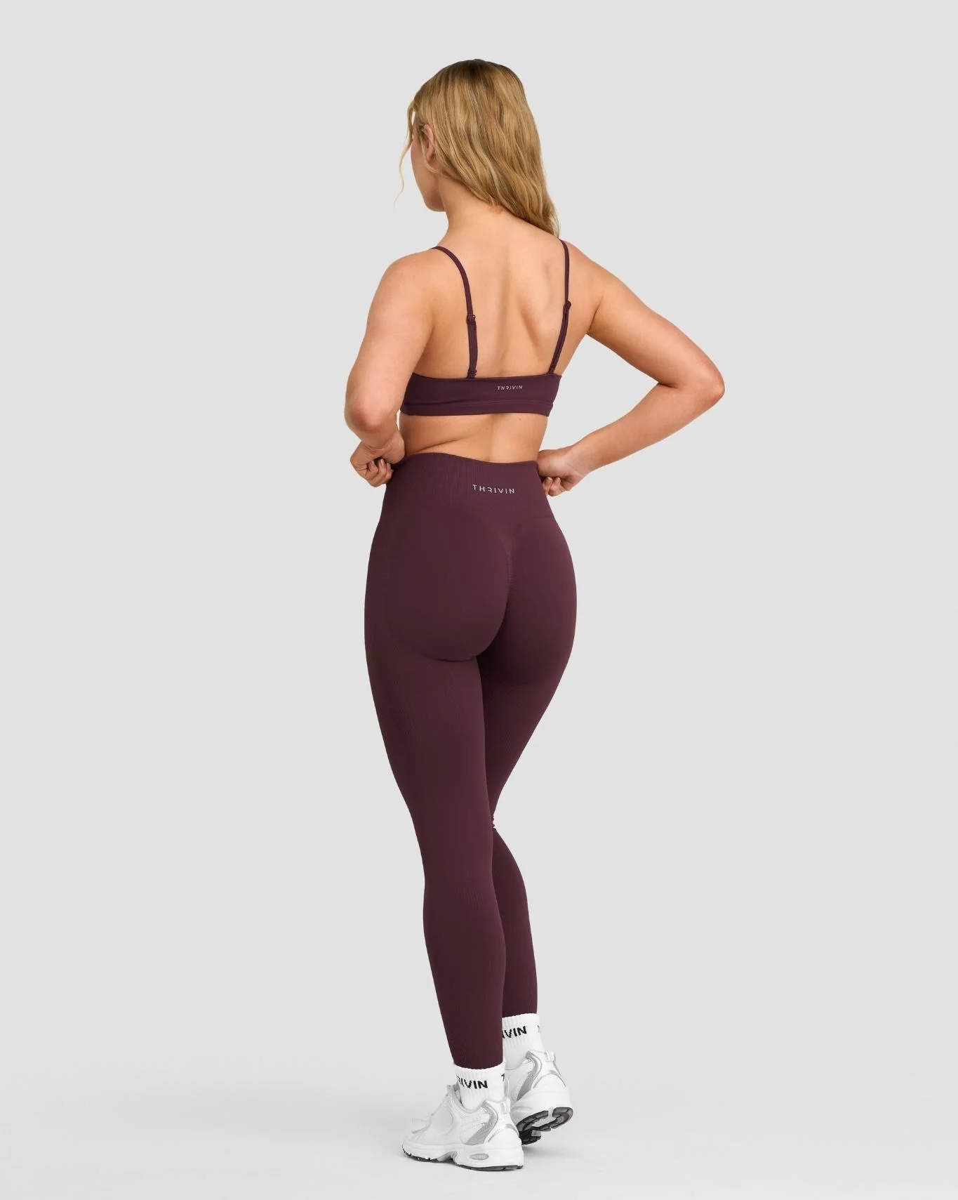 Elevate™ Sculpting High Waist Scrunch Leggings | Dark Mauve - Image 4