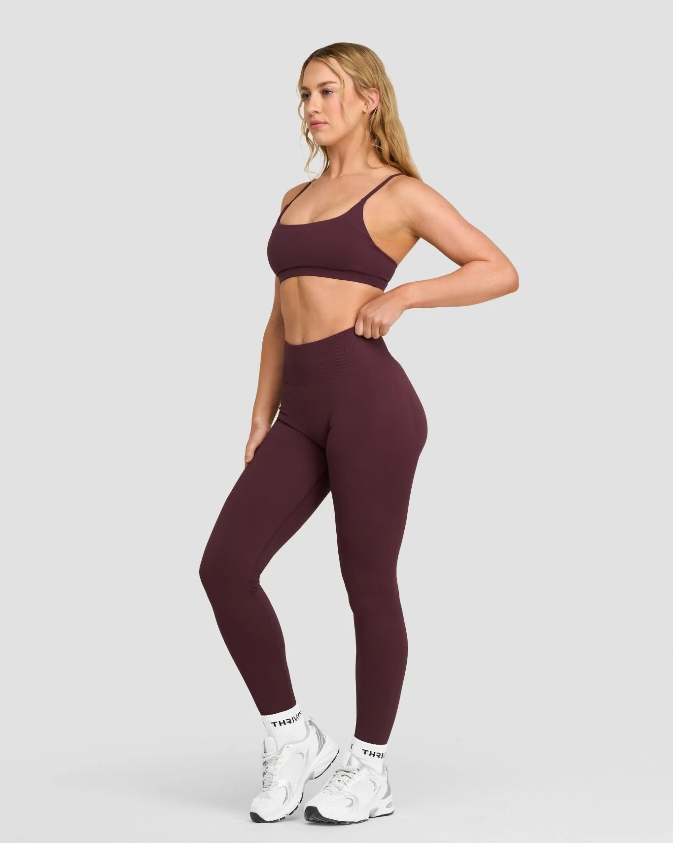 Elevate™ Sculpting High Waist Scrunch Leggings | Dark Mauve - Image 5
