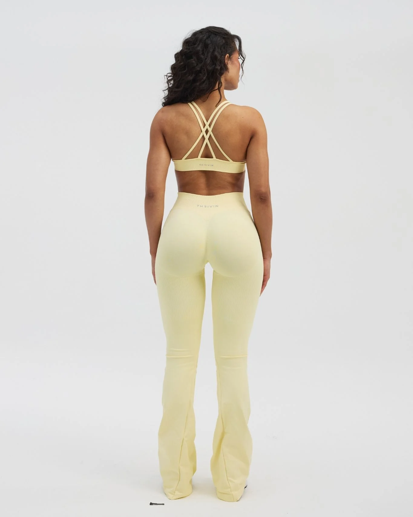 Elevate™ Sculpting Mid V-Waist Flare Leggings | Golden Butter - Image 3