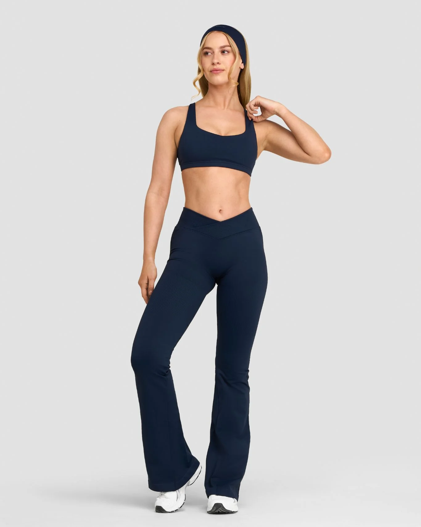 Elevate™ Sculpting Mid V-Waist Flare Leggings | Midnight Navy - Image 5