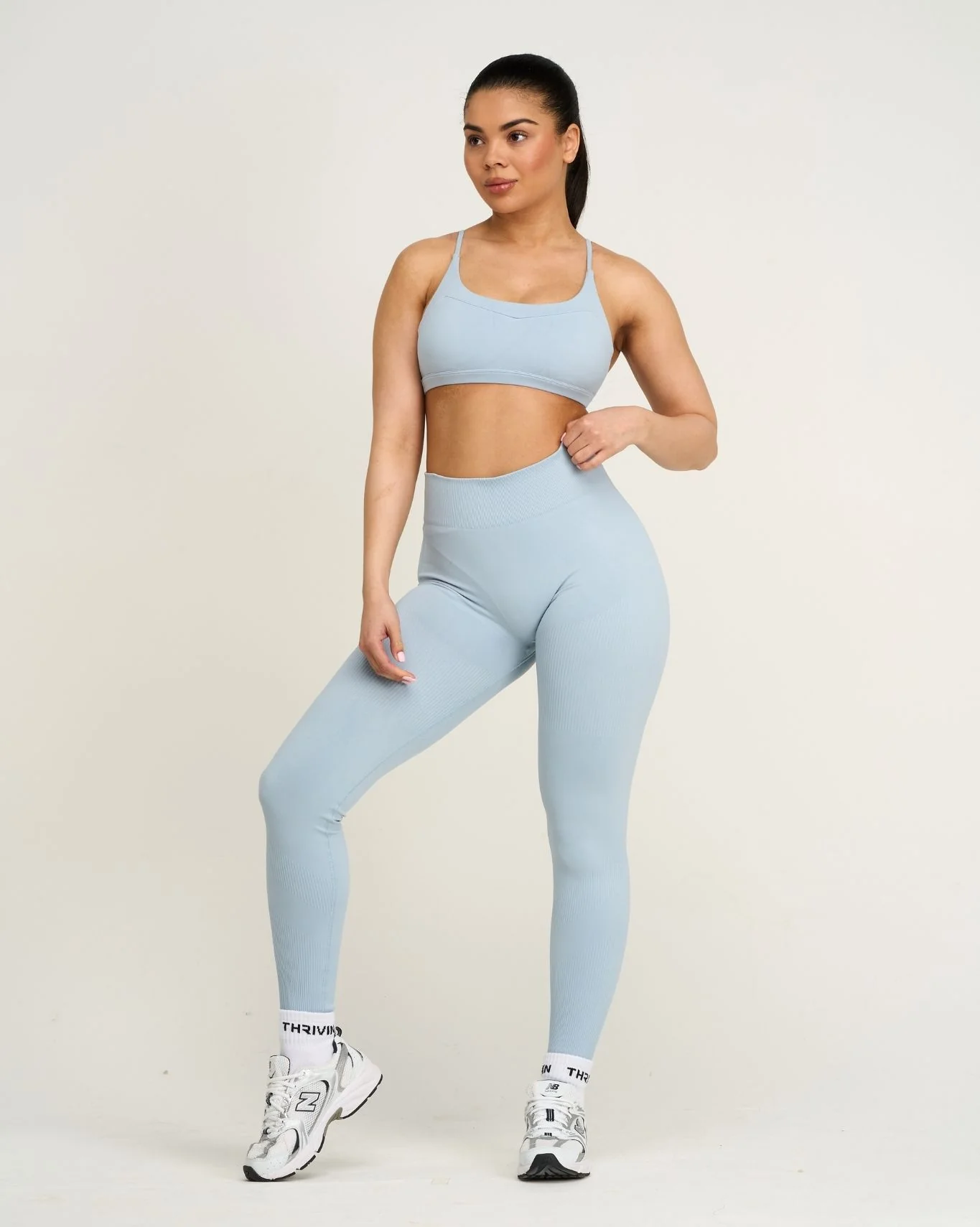 Elevate™ Sculpting Mid Waist Scrunch Leggings | Blue Haze - Image 3