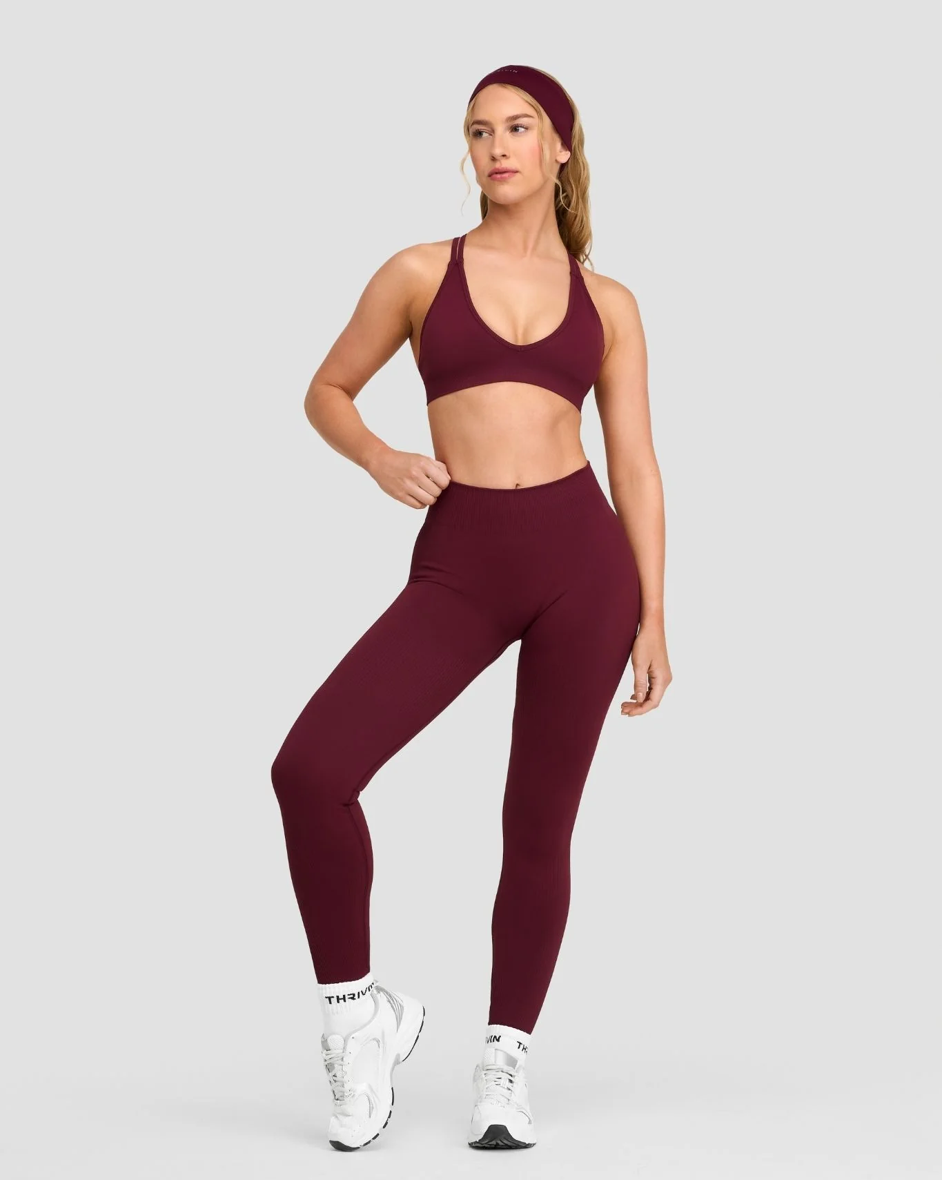 Elevate™ Sculpting Mid Waist Scrunch Leggings | Merlot - Image 3