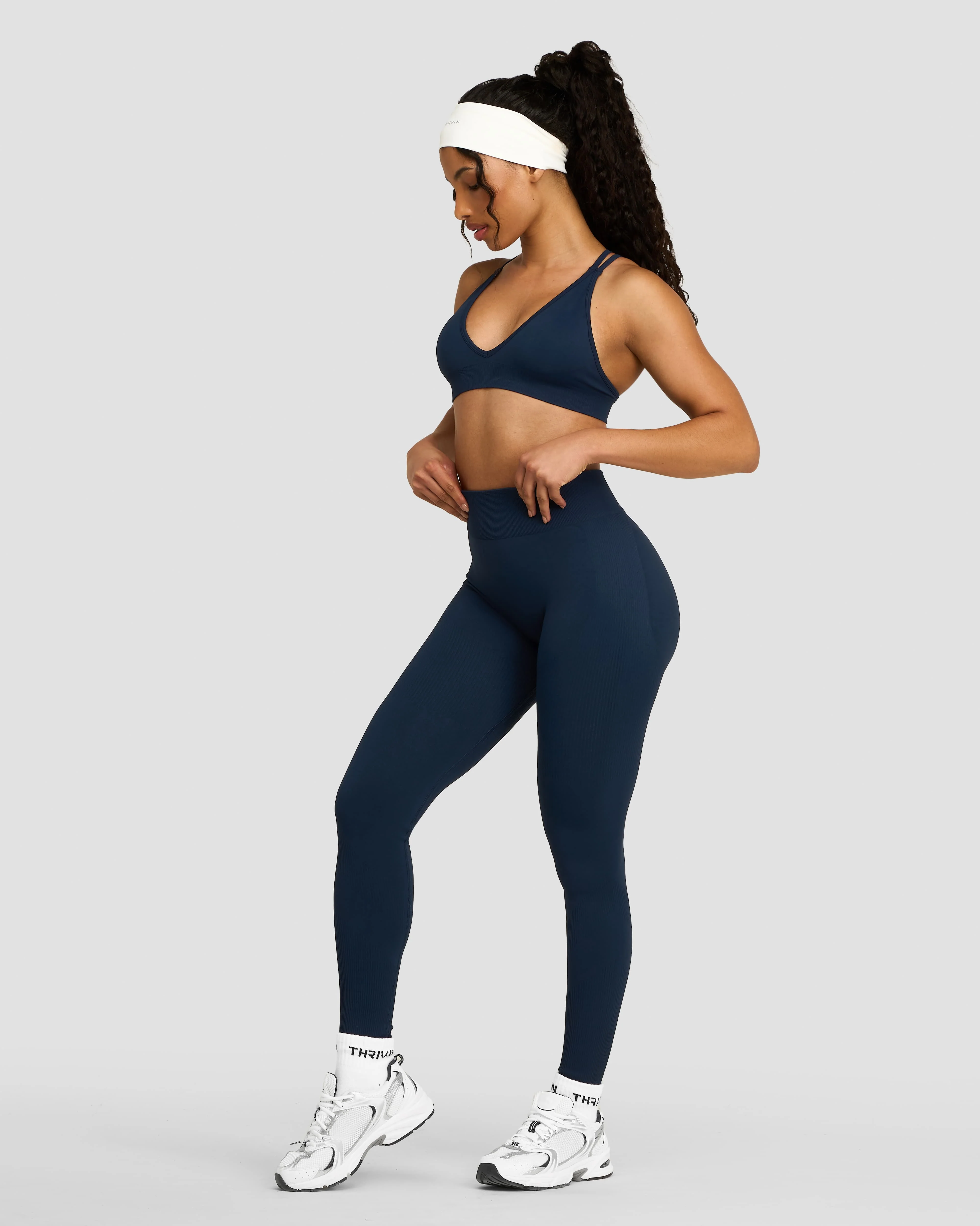 Elevate™ Sculpting Mid Waist Scrunch Leggings | Midnight Navy - Image 5