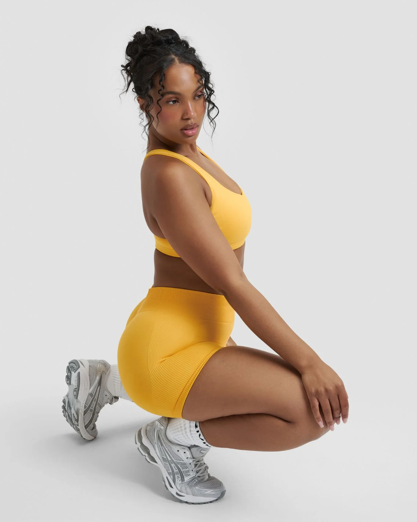 Elevate™ Sculpting Mid Waist Scrunch Shorter Shorts | Banana - Image 5