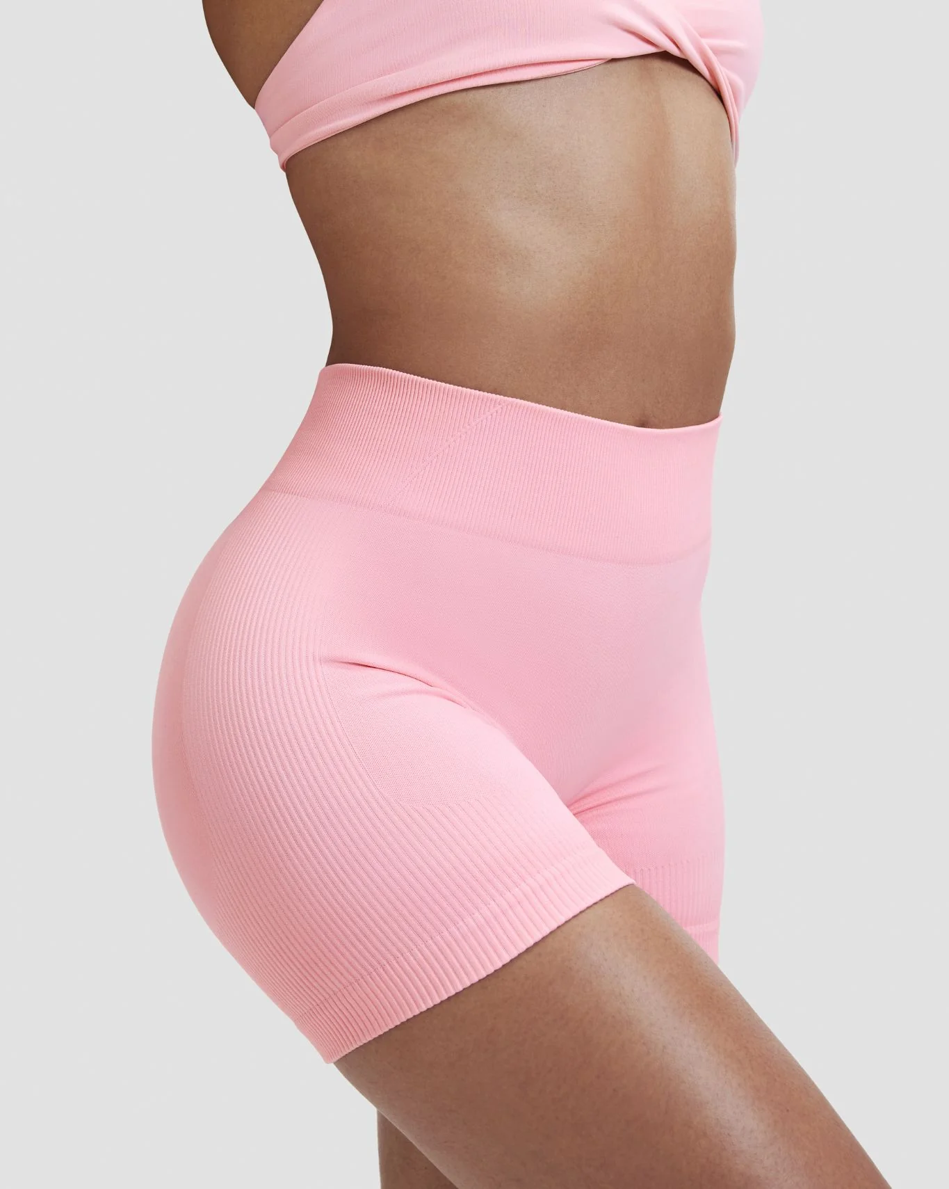 Elevate™ Sculpting Mid Waist Scrunch Shorter Shorts | Cotton Pink - Image 5
