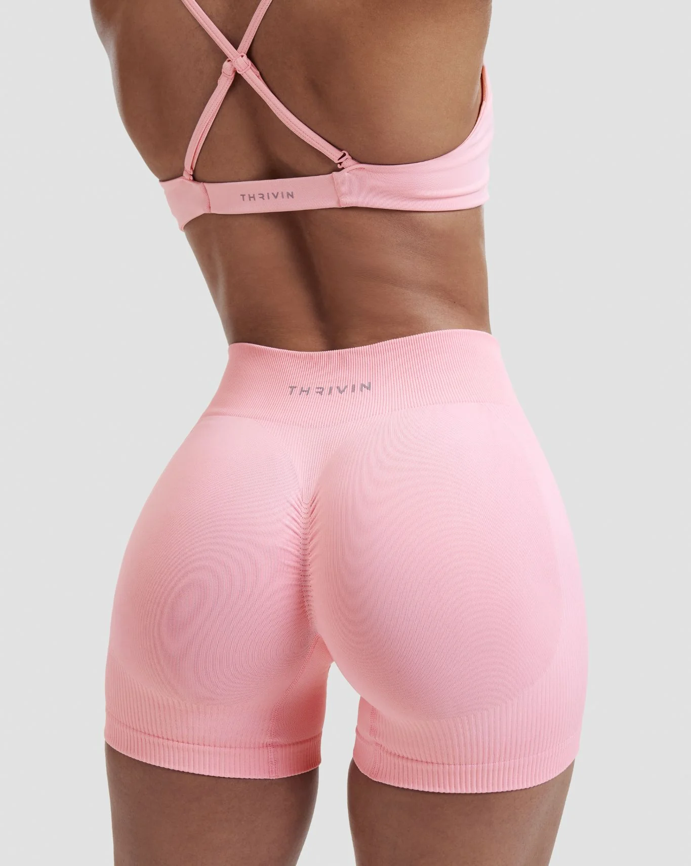 Elevate™ Sculpting Mid Waist Scrunch Shorter Shorts | Cotton Pink - Image 6