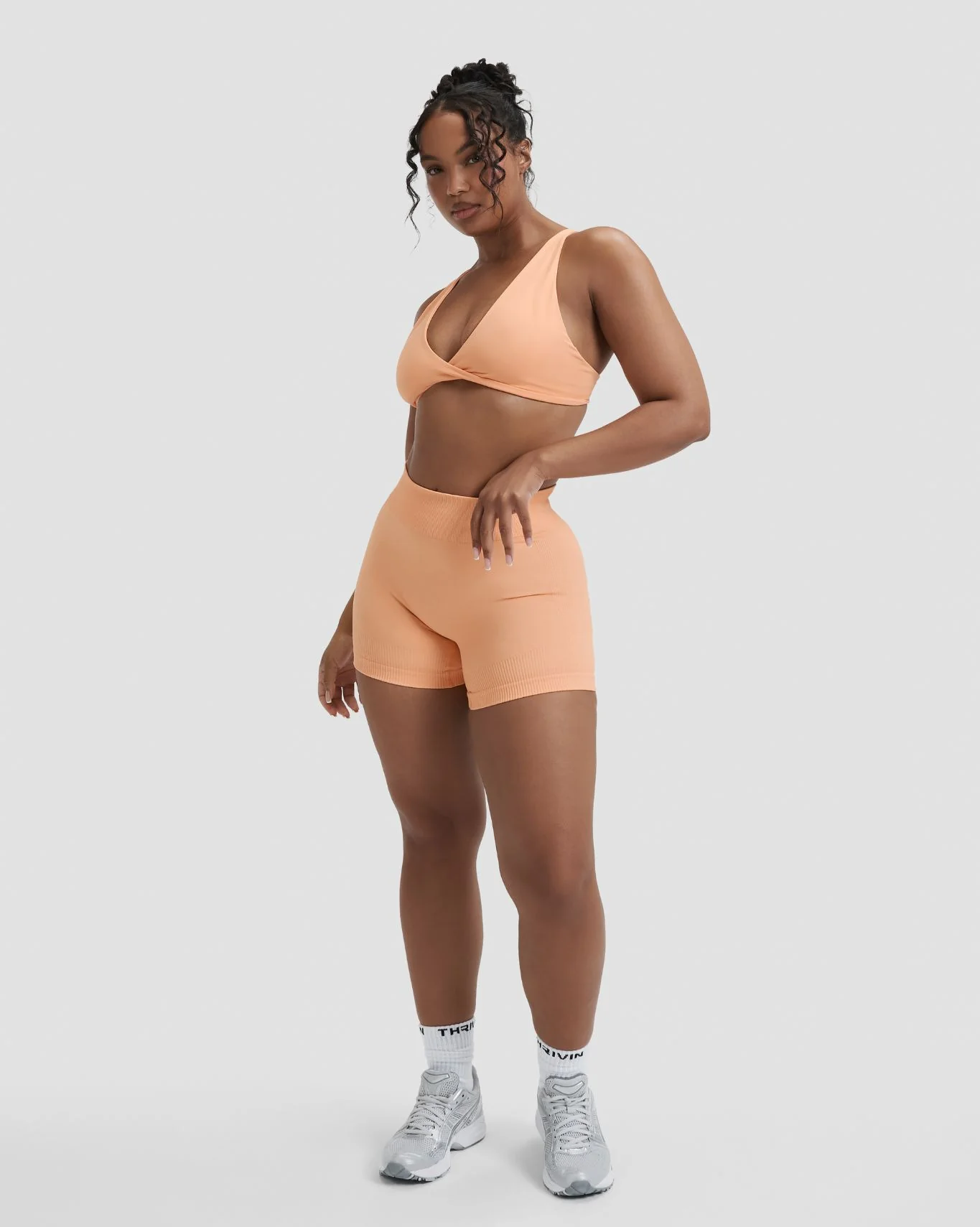 Elevate™ Sculpting Mid Waist Scrunch Shorter Shorts | Melon Ice - Image 5
