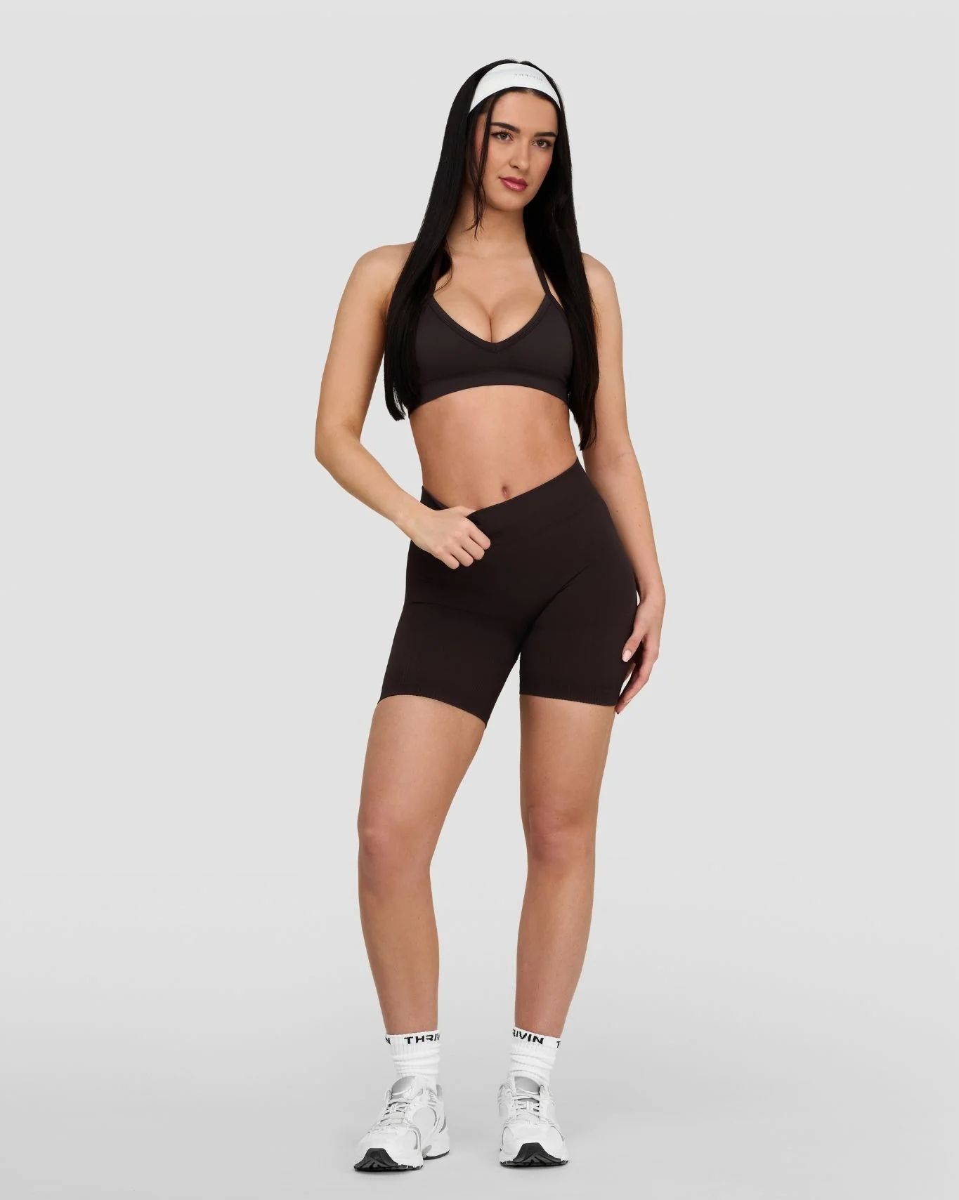 Elevate™ Sculpting Mid Waist Scrunch Shorts | Coffee - Image 3