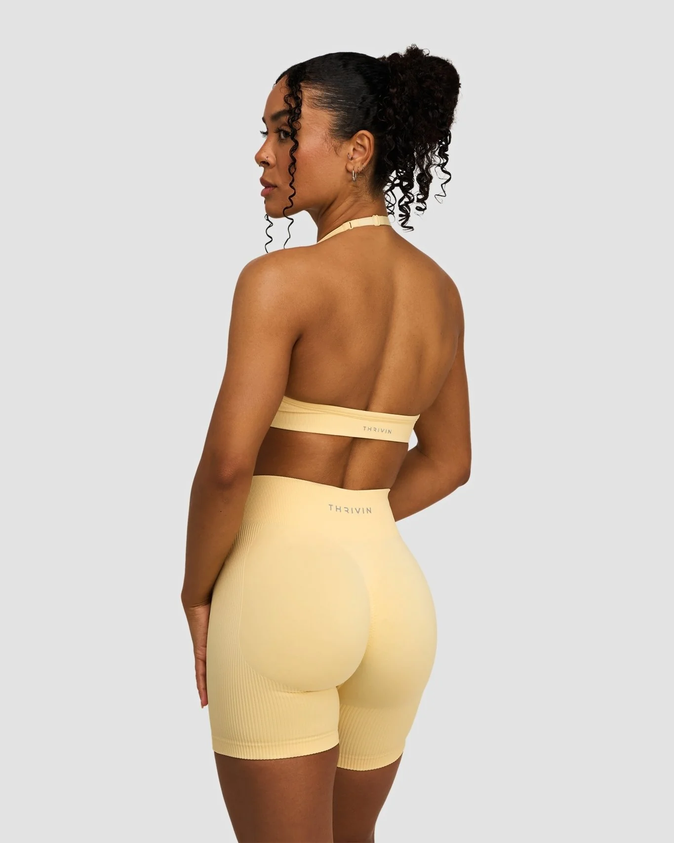 Elevate™ Sculpting Mid Waist Scrunch Shorts | Golden Butter - Image 3