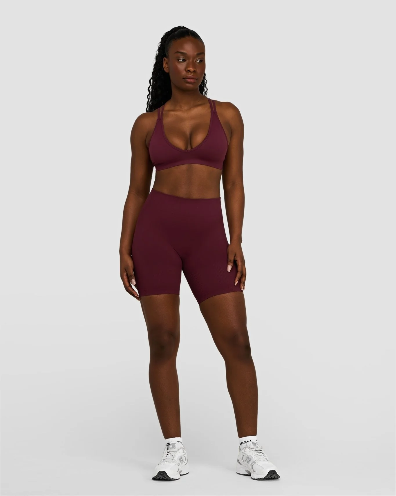Elevate™ Sculpting Mid Waist Scrunch Shorts | Merlot - Image 4