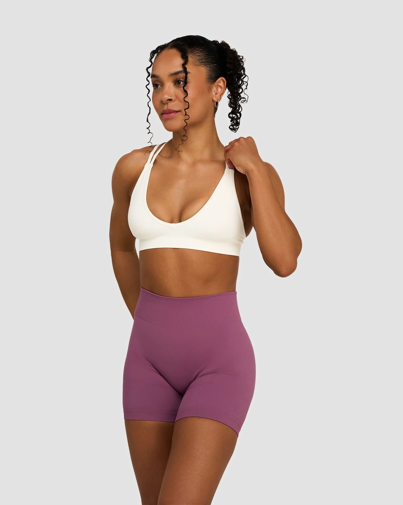 Elevate™ Sculpting Mid Waist Scrunch Shorts | Orchid Mauve - Image 3