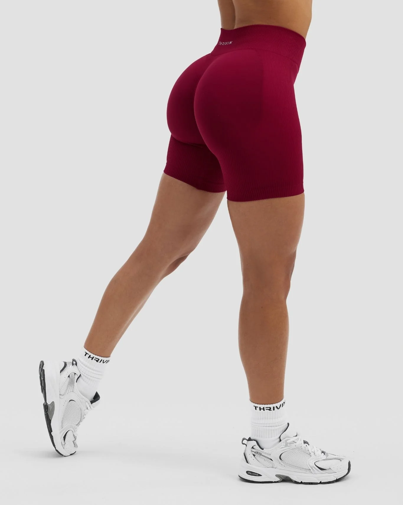 Elevate™ Sculpting Mid Waist Scrunch Shorts | Raspberry - Image 3