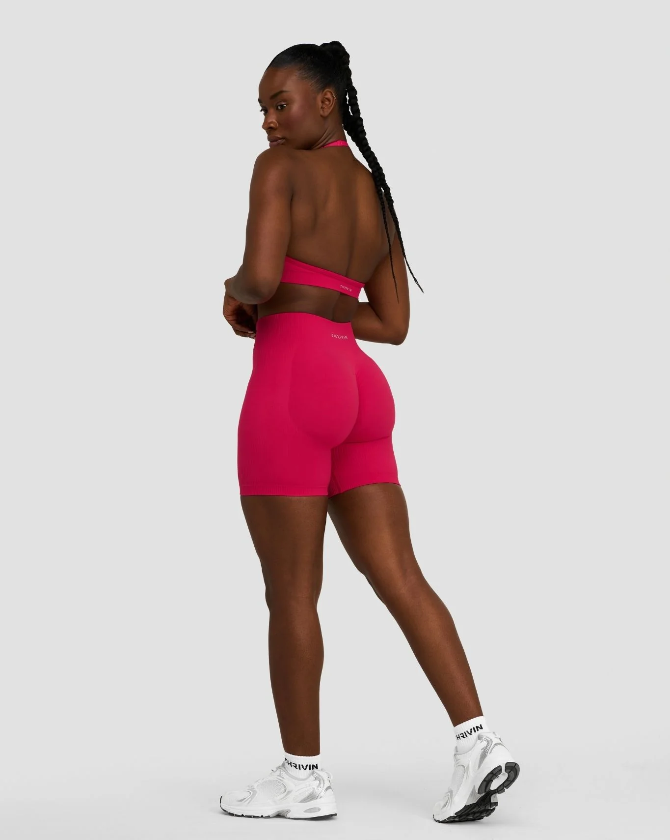 Elevate™ Sculpting Mid Waist Scrunch Shorts | Strawberry - Image 4