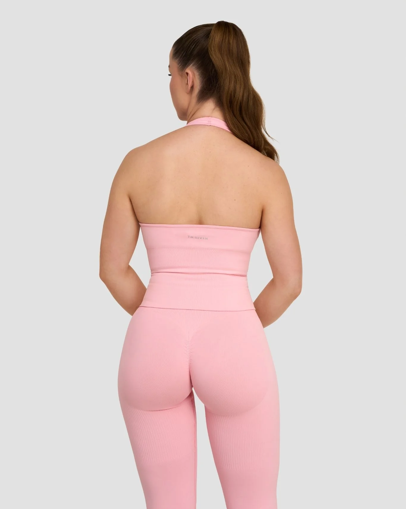 Elevate™ Sculpting Seamless Halterneck Top | Cotton Pink - Image 4
