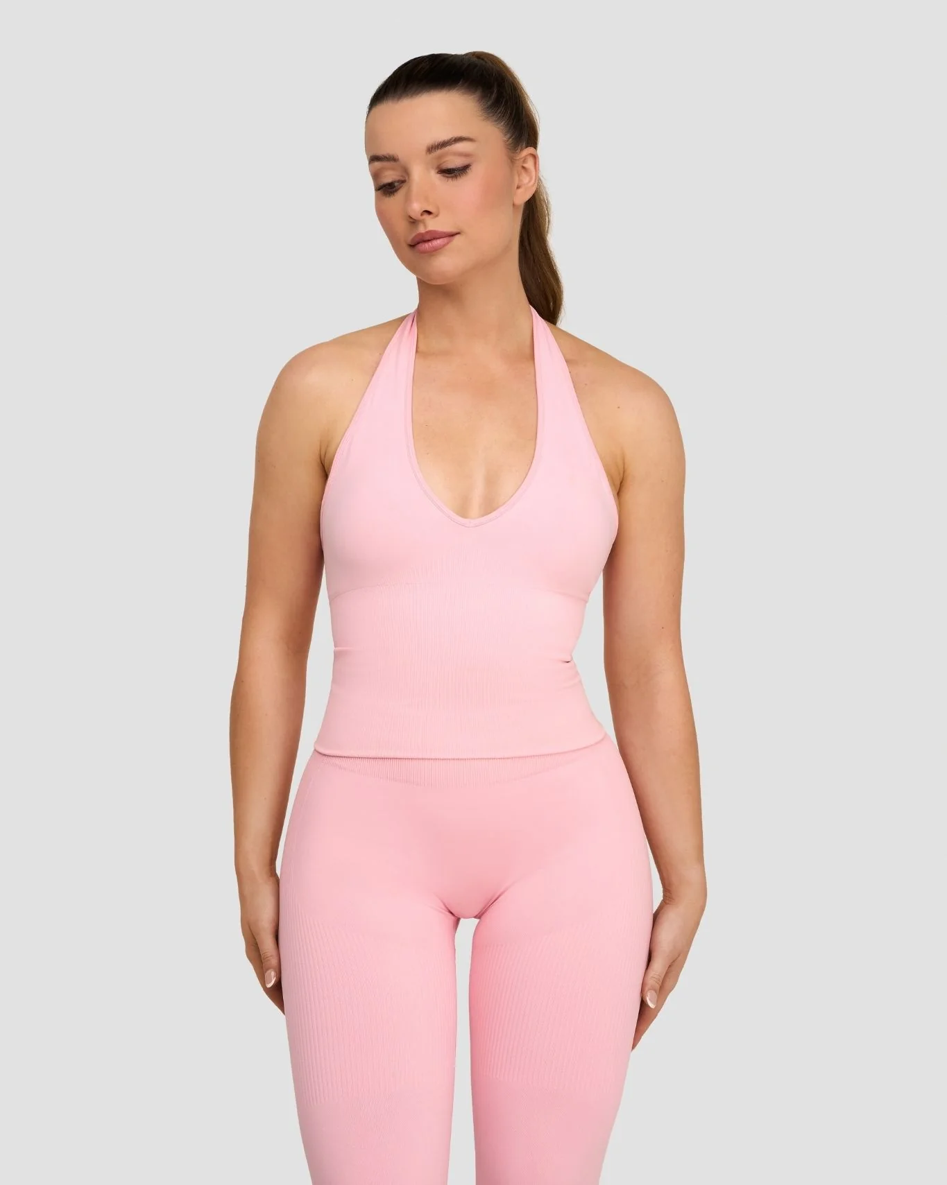 Elevate™ Sculpting Seamless Halterneck Top | Cotton Pink - Image 6
