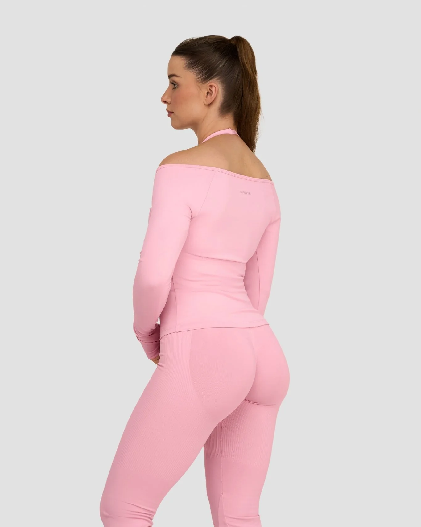 Elevate™ Sculpting Seamless V-Neck Top | Cotton Pink - Image 4